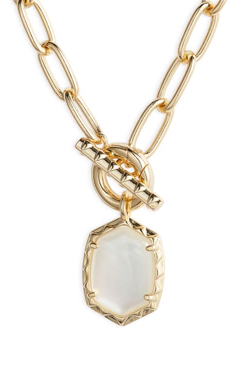 Kendra Scott Daphne Toggle Necklace In Gold/ivory Mother Of Pearl