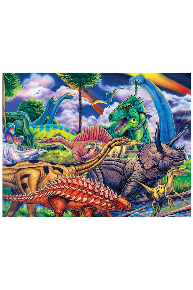 Dinosaur Friends 100 Piece Jigsaw Puzzle, Alternate, color, Multicolor