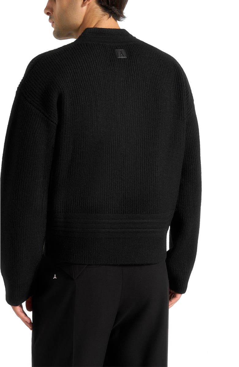 Manière De Voir Remi V-Neck Signature Knit Jumper, Alternate, color, Black