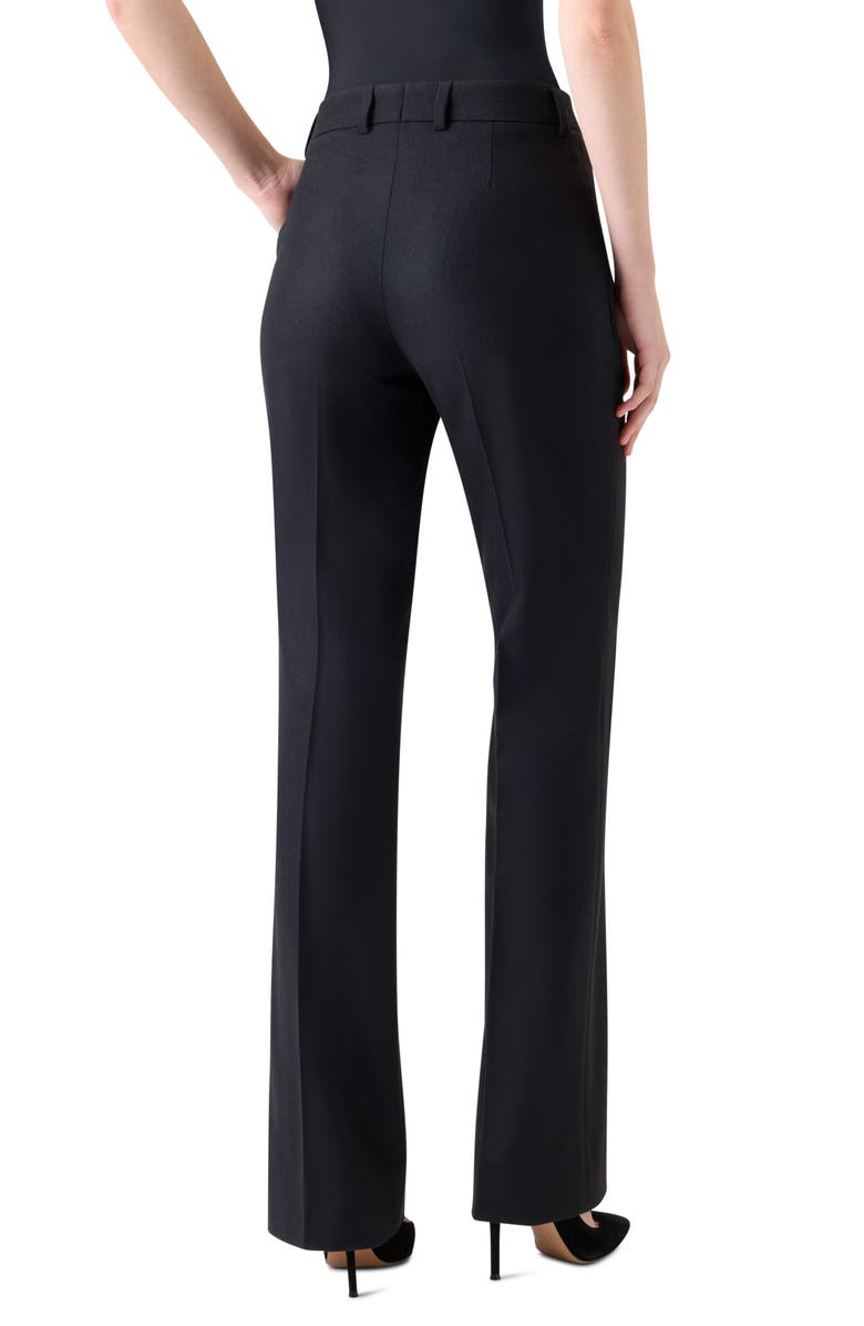 Akris Marilyn Stretch Wool Bootcut Pants, Alternate, color, Black