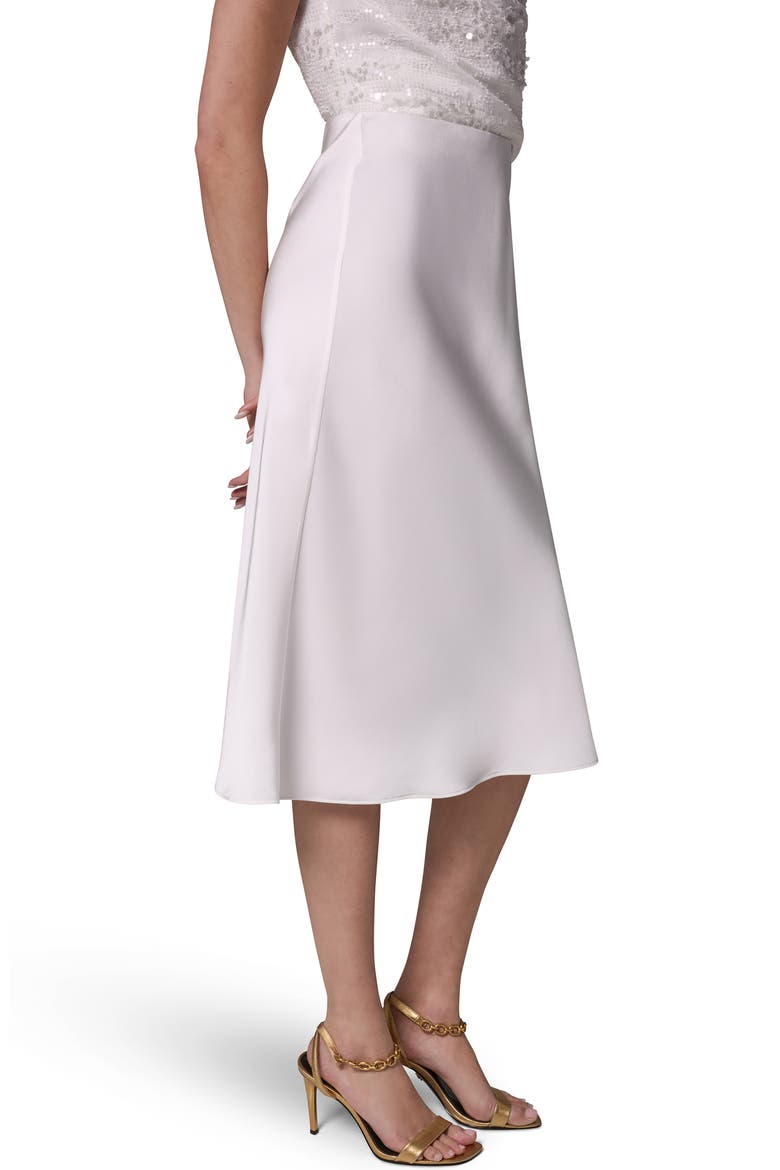 Satin Midi Skirt, Alternate, color, CREAM