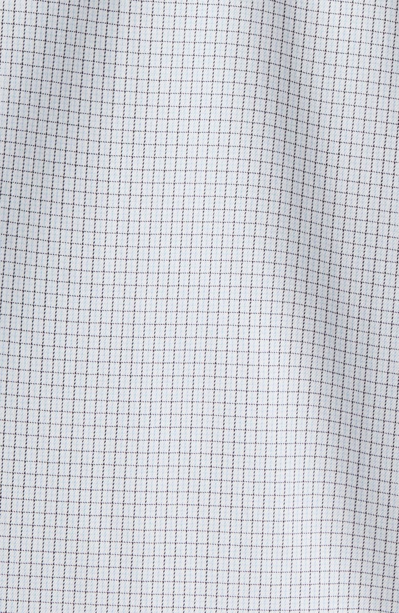 Nordstrom Trim Fit Check Premium Performance Dress Shirt, Alternate, color, Blue Ghost Grid