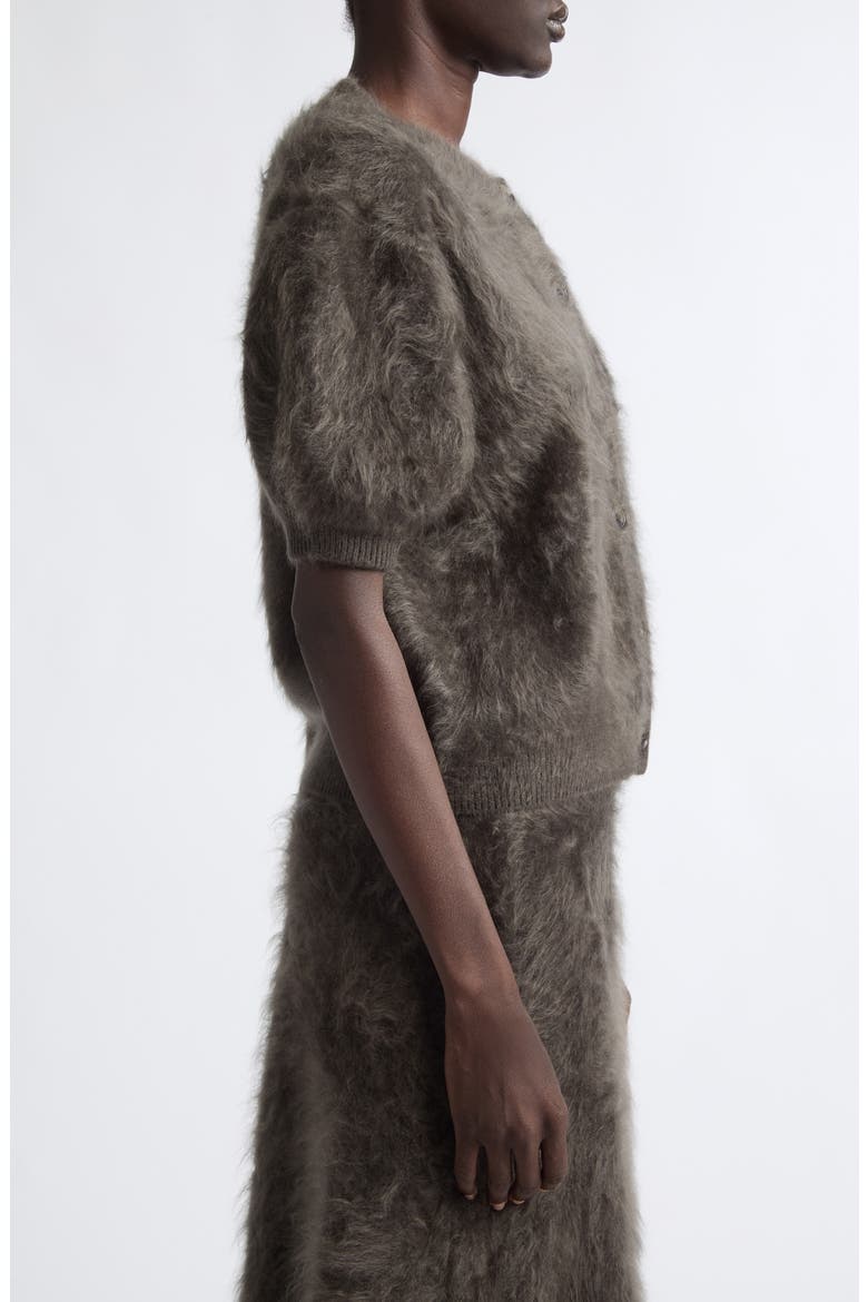 Lucianne Cashmere Cardigan, Alternate, color, DARK FERN BRUSHED