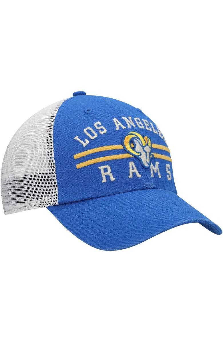 '47 Men's '47 Royal Los Angeles Rams Highpoint Trucker Clean Up Snapback Hat, Alternate, color, 