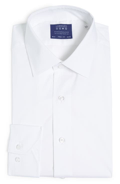 Travel Cotton Stretch Trim Fit Dress Shirt
