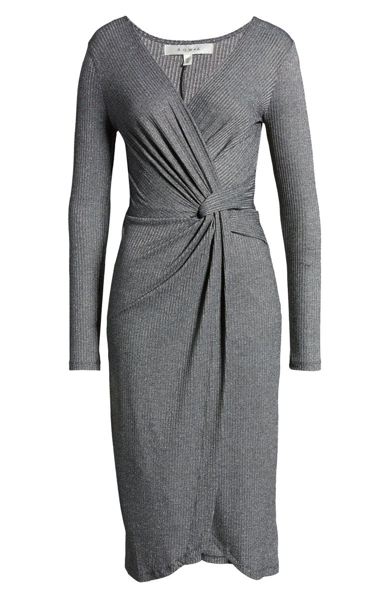 Row A Rib Long Sleeve Midi Dress, Alternate, color, 