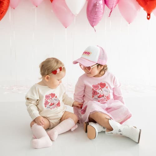 Sweet Wink Howdy Patch Trucker Hat In Pink/white