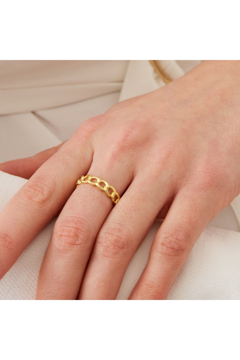 Sterling Silver Chain Ring, Alternate, color, Gold