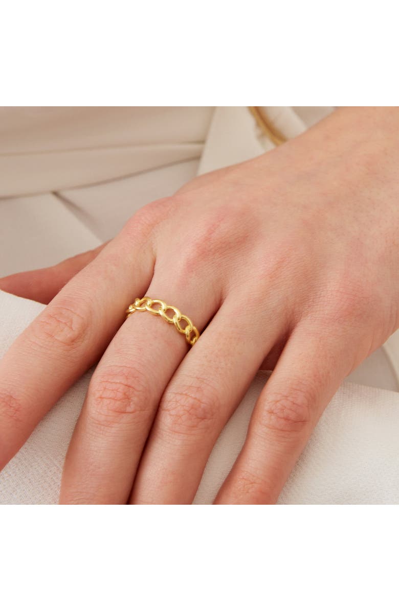 Spero London Sterling Silver Chain Ring, Alternate, color, Gold