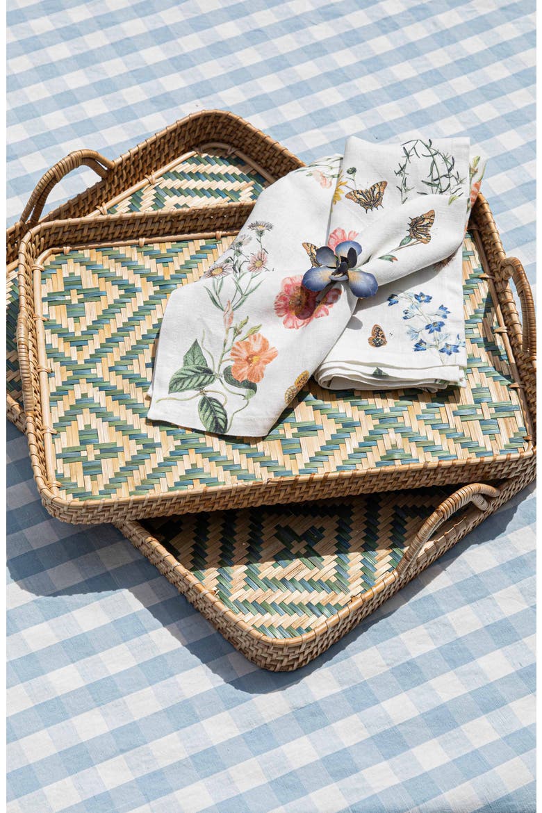 Villa Seville Wicker Tray, Alternate, color, CHAMBRAY