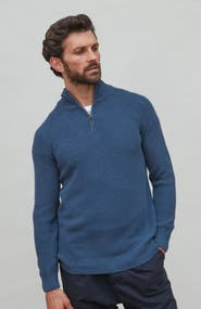 Paul James Midweight 100% Cotton Zip Neck Sweater