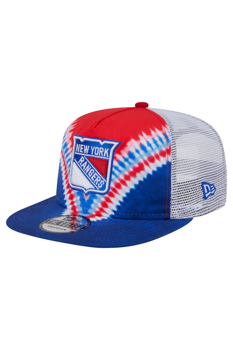 Men's New Era  Blue/Red New York Rangers Throwback V-Dye Adjustable Golfer Hat, Main, color, Blue