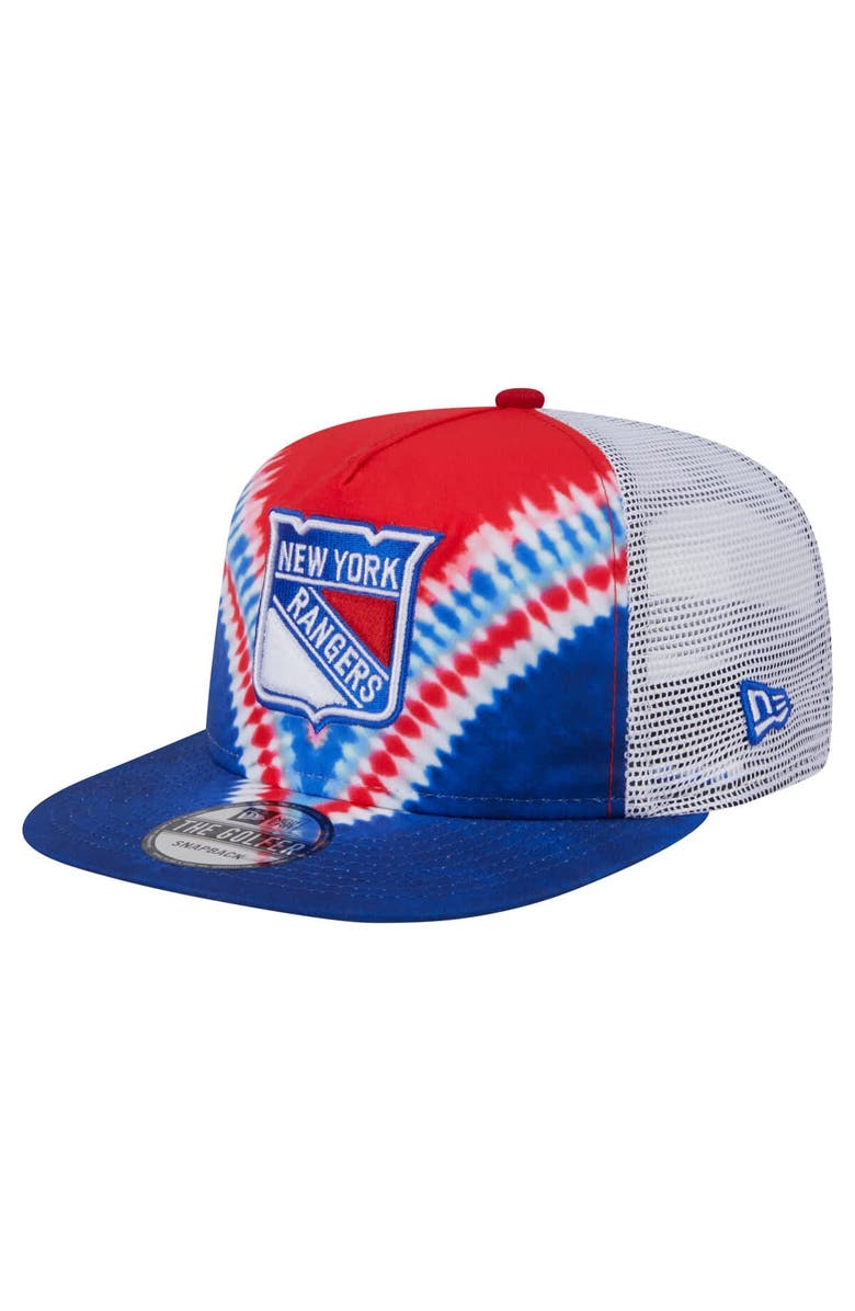 New Era Men's New Era Blue/Red New York Rangers Throwback V-Dye Adjustable Golfer Hat, Main, color, Blue