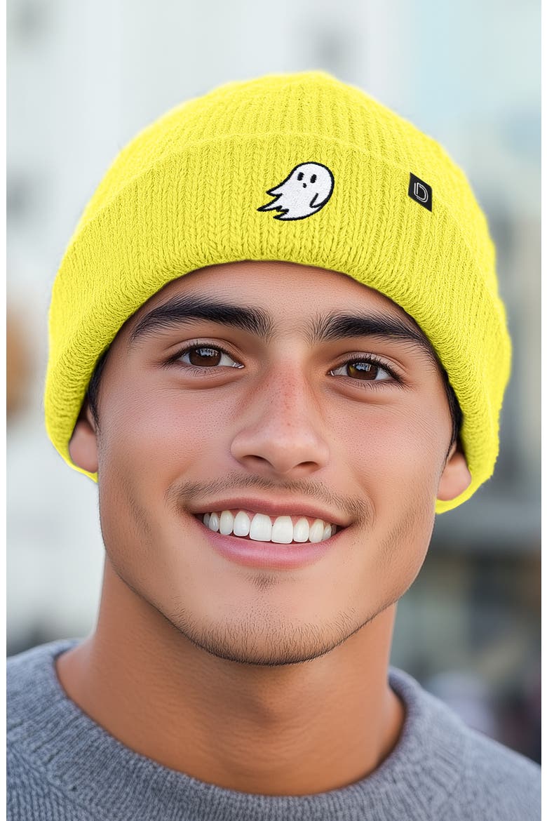 Ghost Beanie, Alternate, color, Neon Yellow