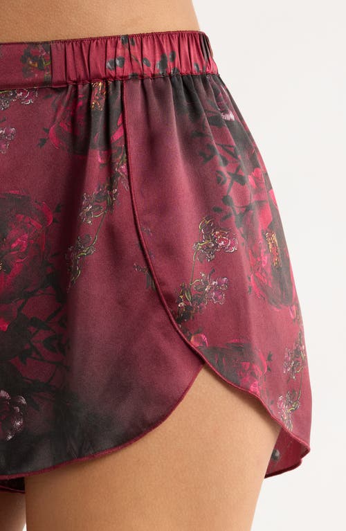 Lunya X Putnam Designs Washable Silk Short Pajamas In Burgundy