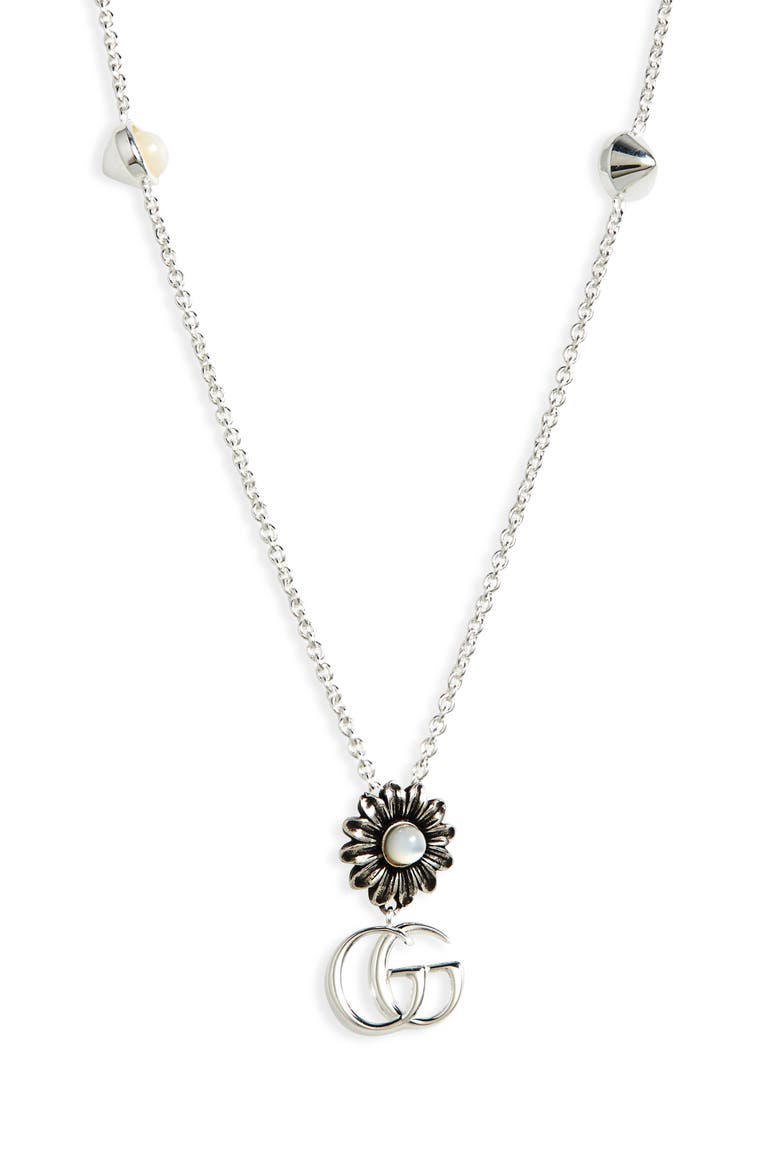 GG Marmont Necklace, Main, color, SILVER