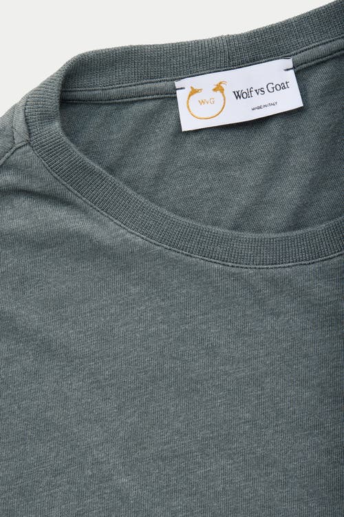 Wolf Vs. Goat (wvg) Light Weight Viscose Sorona Long Sleeve Crew Neck T-shirt In Green