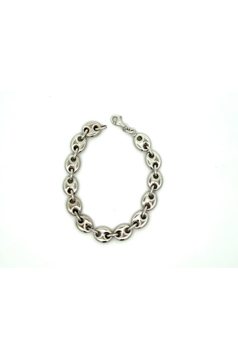 Sterling Silver Puffed Anchor Link Bracelet, 7-Inch, 8.6 mm, Main, color, Silver