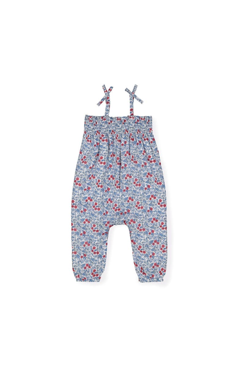 Hope & Henry Woven Sleeveless Smocked Romper with Bow Shoulders, Alternate, color,