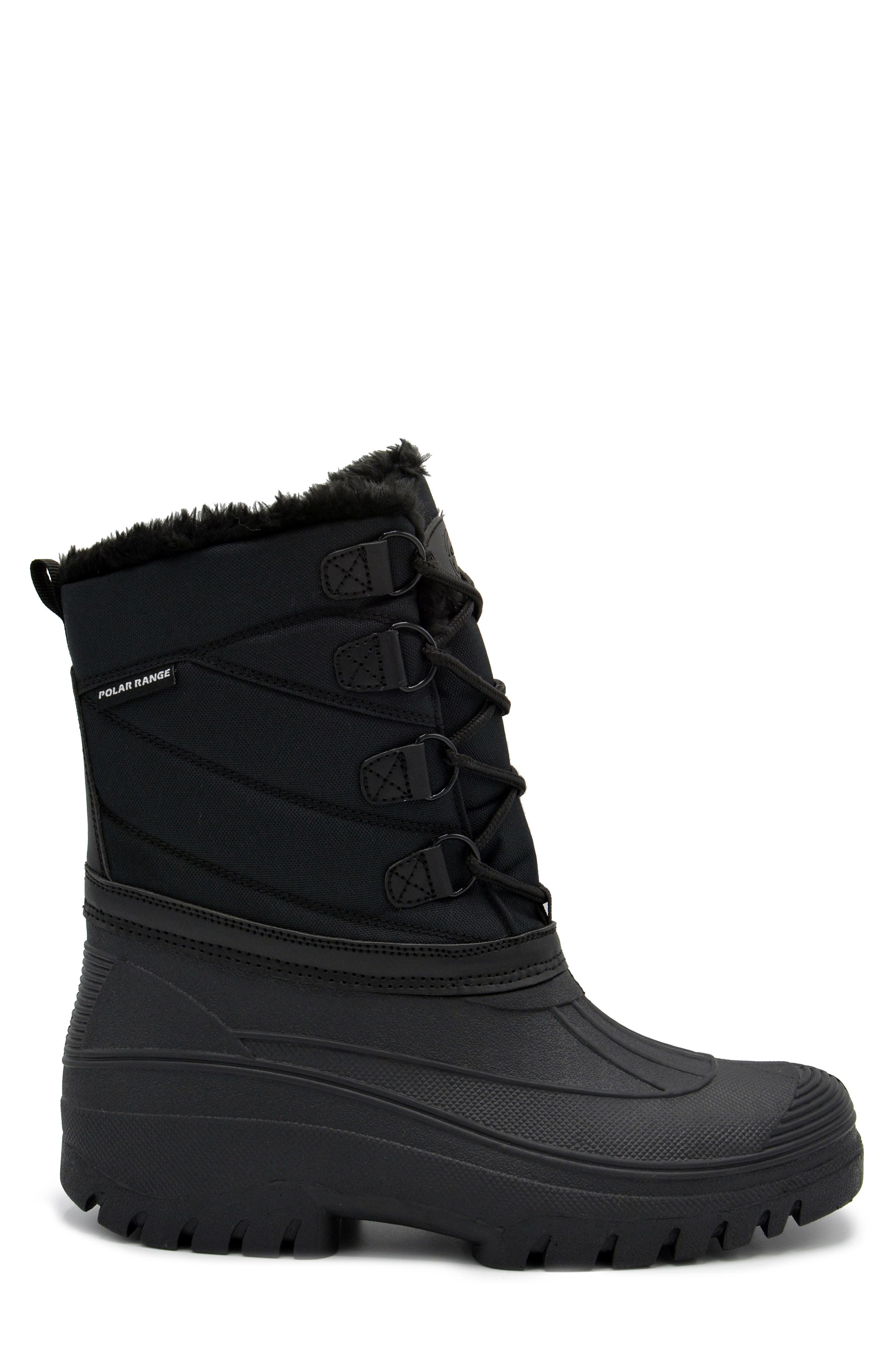 POLAR RANGE Decker Faux Fur Lined Snow Boot, Alternate, color, Black