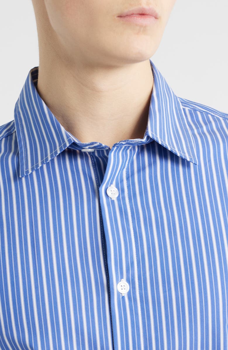 KROST Regular Fit Bold Stripe Stretch Cotton Blend Button-Up Shirt, Alternate, color, Strong Blue