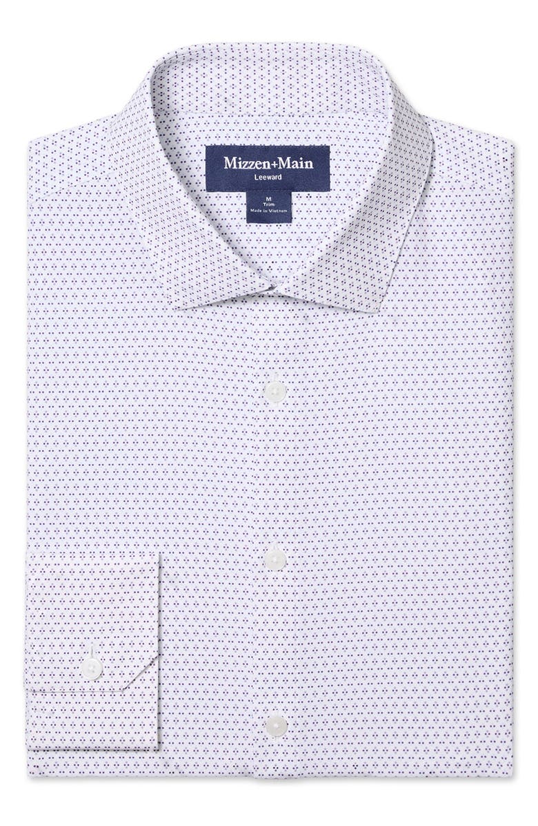 Mizzen+Main Leeward Trim Fit Diamond Print Performance Button-Up Shirt, Alternate, color, 