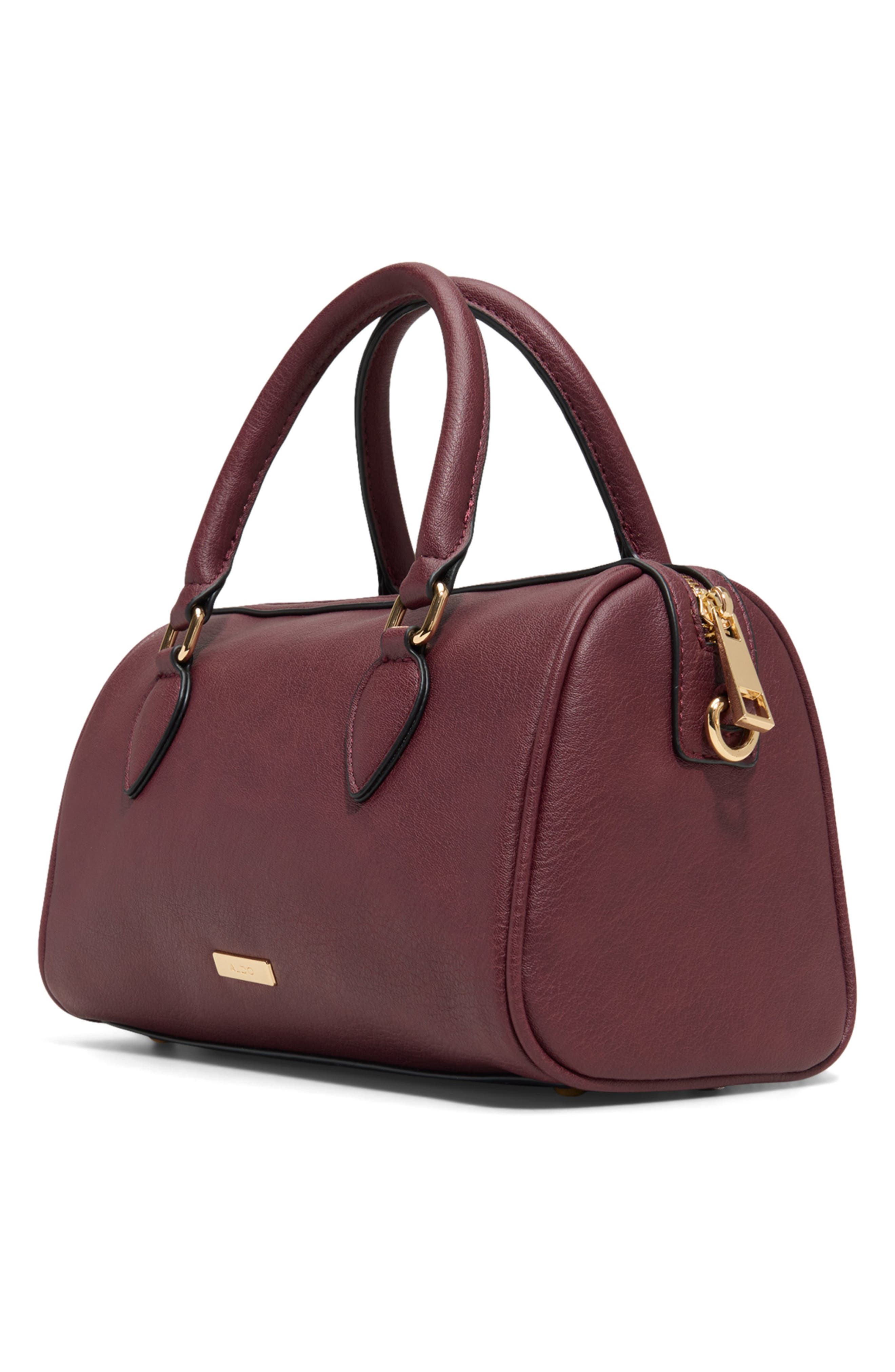 ALDO Knowsley Faux Leather Top Handle Bag, Alternate, color, Bordo