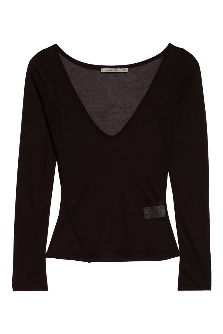 Alfambra Sheer Long Sleeve Top, Alternate, color, BROWN