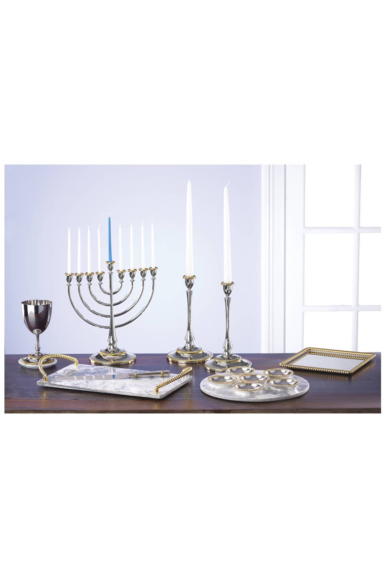 Roseland Kiddush Cup with Marble Plate, Alternate, color, NICKEL/ GOLD