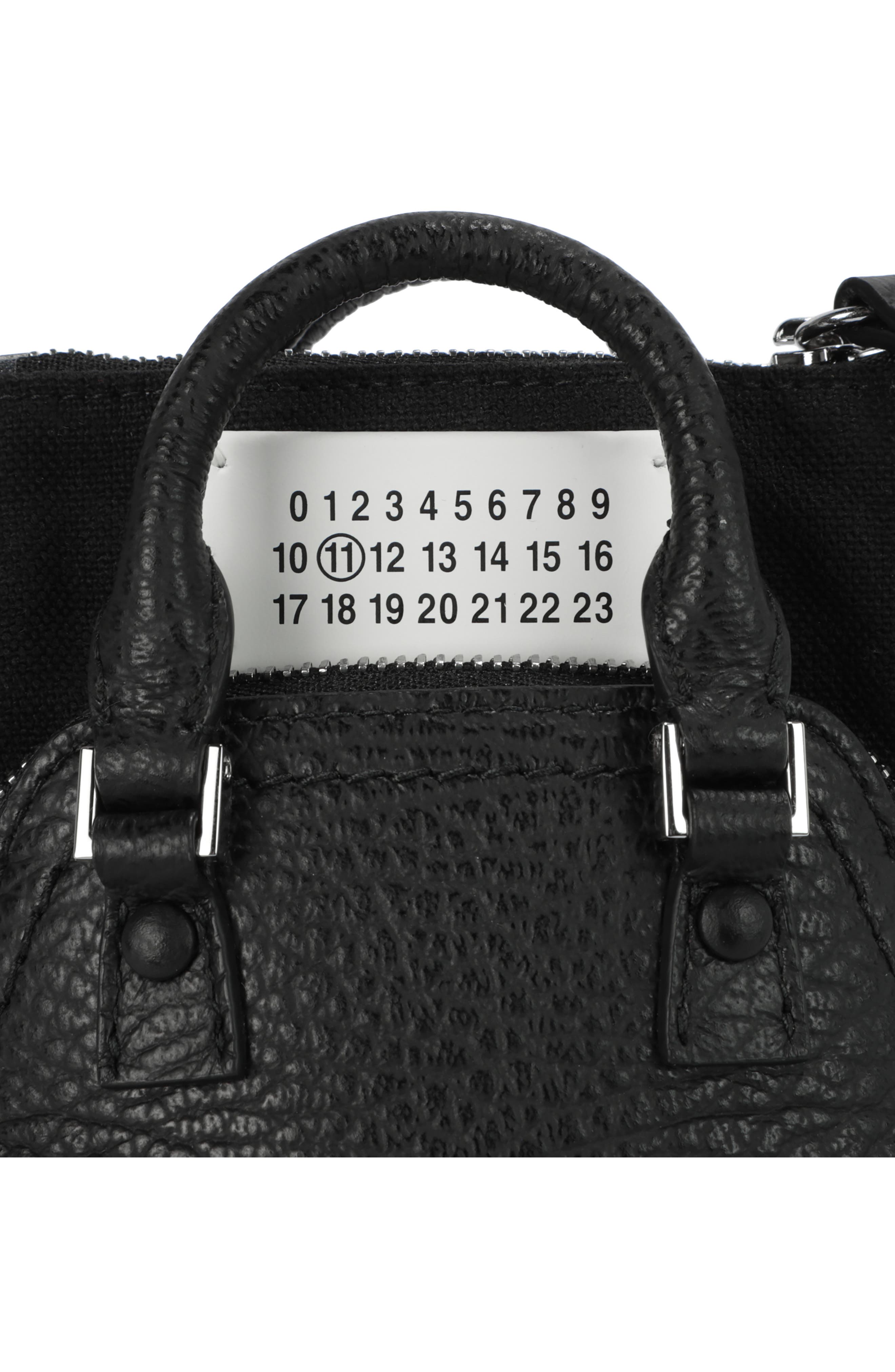 Maison Margiela Micro 5AC Leather Top Handle Bag, Alternate, color, Black