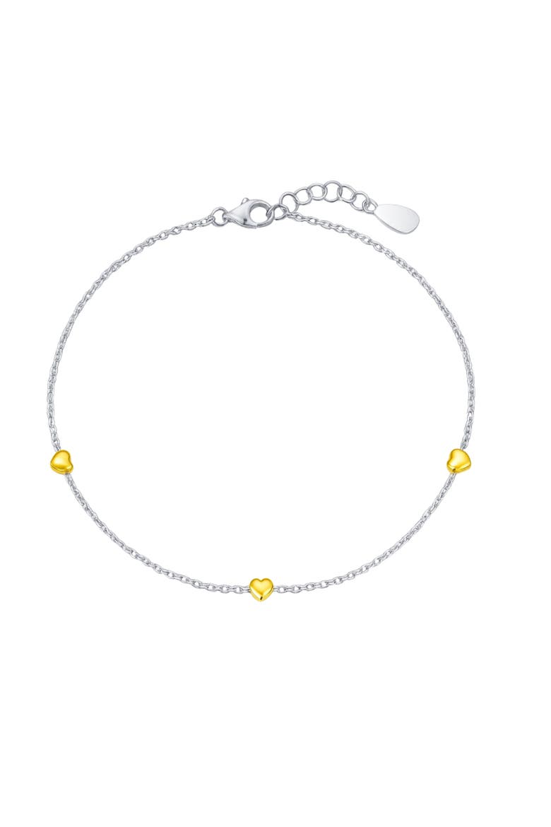 Two Tone Heart Bracelet, Main, color, Silver