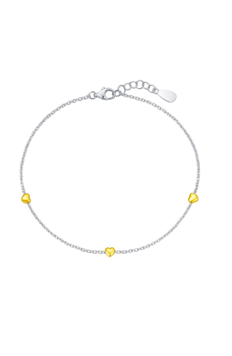 Donatello Gian Two Tone Heart Bracelet, Main, color, Silver