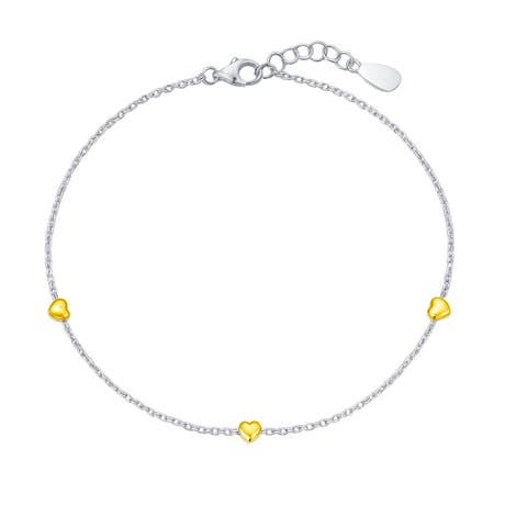 Two Tone Heart Bracelet