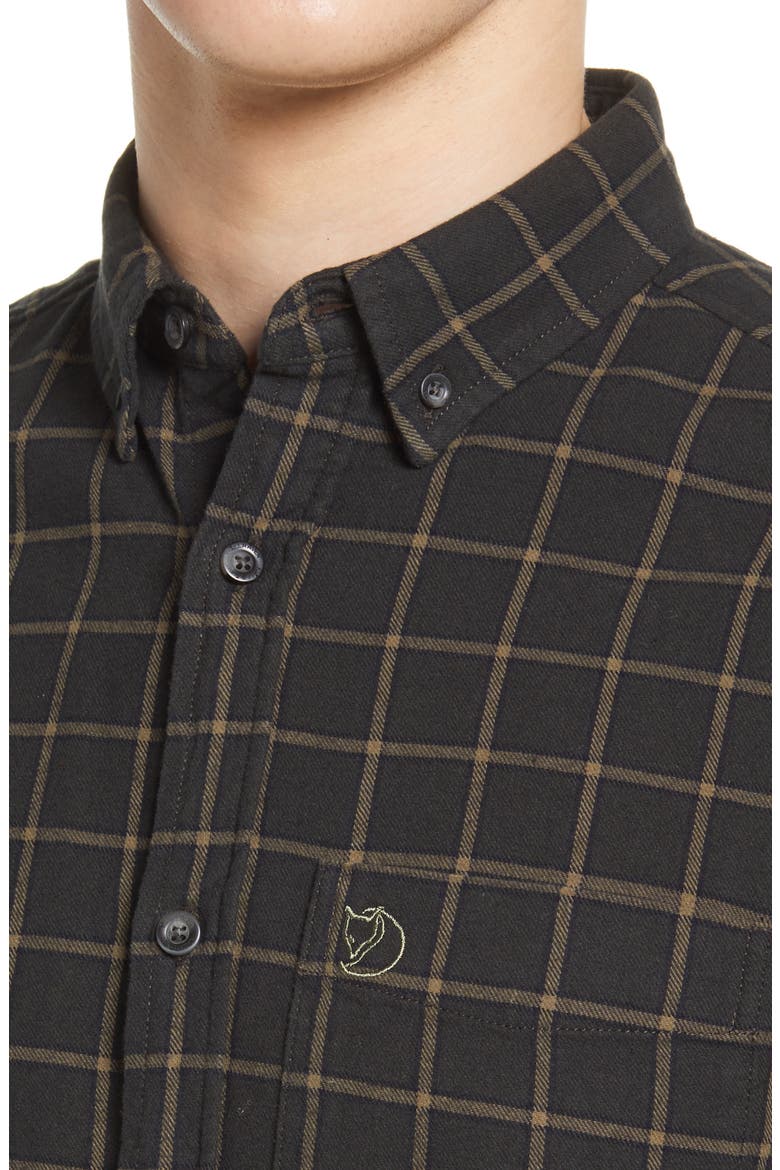 Ovik Flannel Button-Down Shirt, Alternate, color, DARK GREY