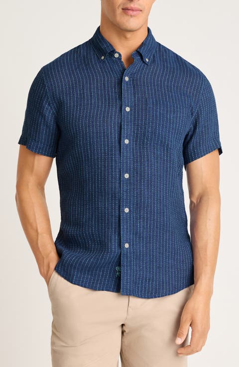 Slim Fit Striped Linen Shirt