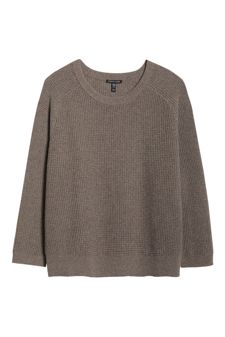 Crewneck Organic Cotton & Recycled Cashmere Sweater, Alternate, color, REED