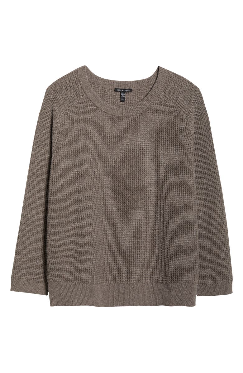 Eileen Fisher Crewneck Organic Cotton & Recycled Cashmere Sweater, Alternate, color, Reed