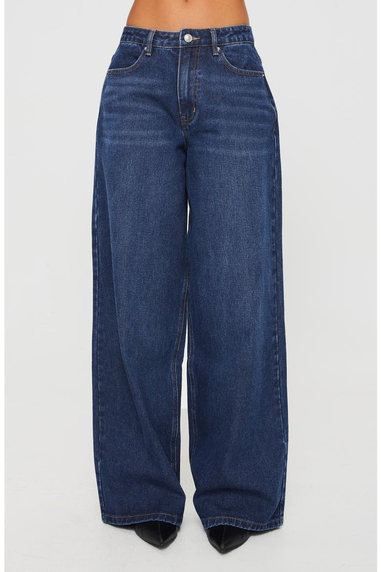 Naylor Low Rise Wide Leg Jeans, Main, color, BLUE DENIM