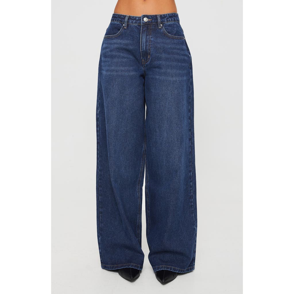 Princess Polly Naylor Low Rise Wide Leg Jeans In Blue