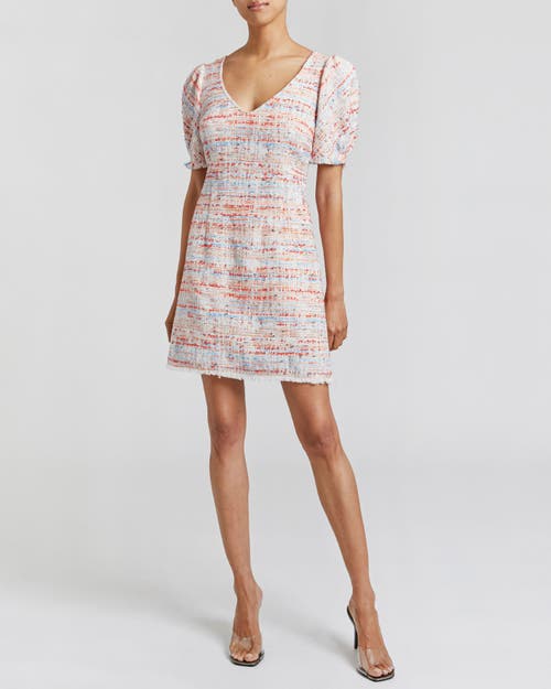 Santorelli Bianca Tweed Shift Dress In Shell