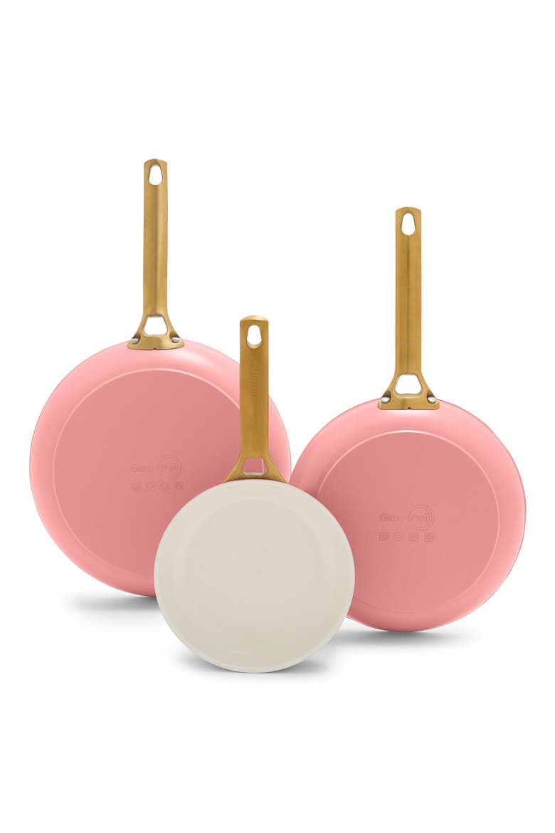 Reserve Set of 3 Nonstick Ceramic Fry Pans, Main, color, CORAL