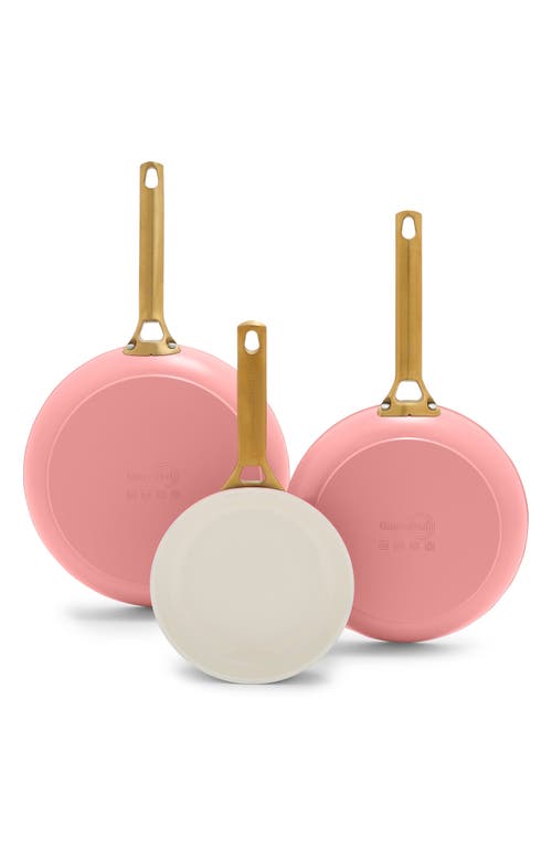 Greenpan Reserve Set Of 3 Nonstick Ceramic Fry Pans In Coral