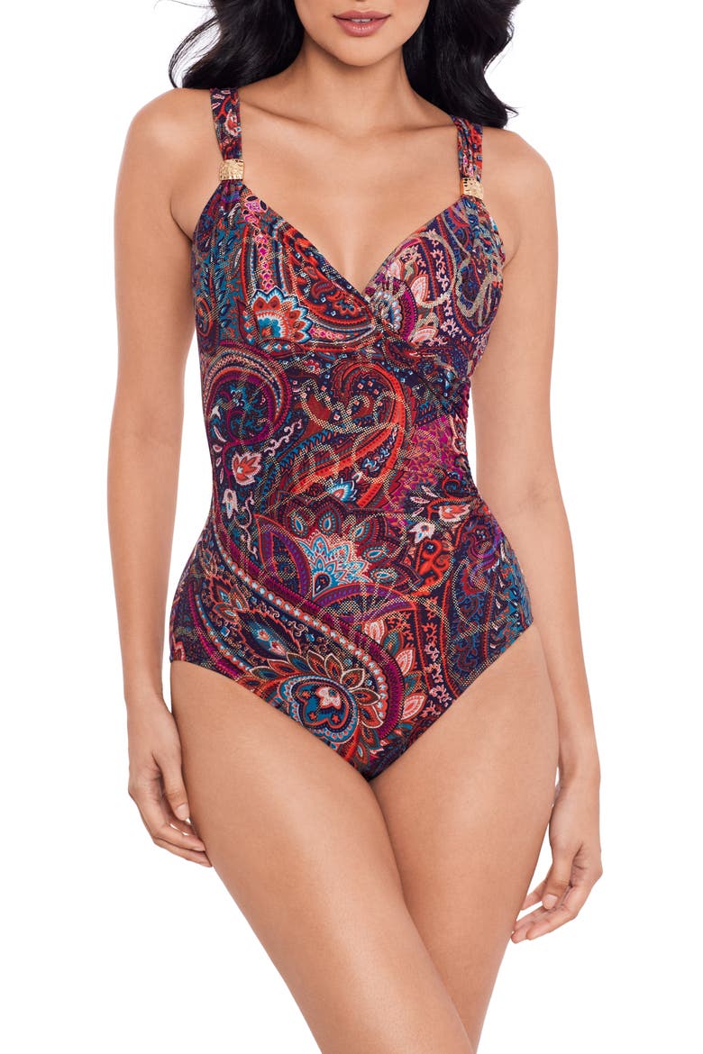 Dynasty Siren One-Piece Swimsuit, Main, color, MLT