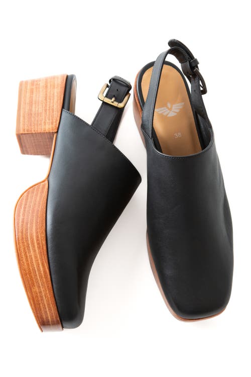 Fortress Betty Slingback Platform Clog In Black