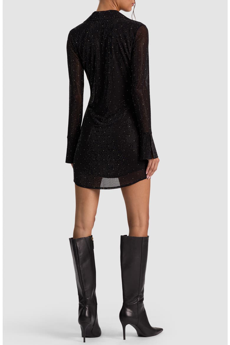 Freya Fitted Embellished Minidress, Alternate, color, BLACK/ GOLD
