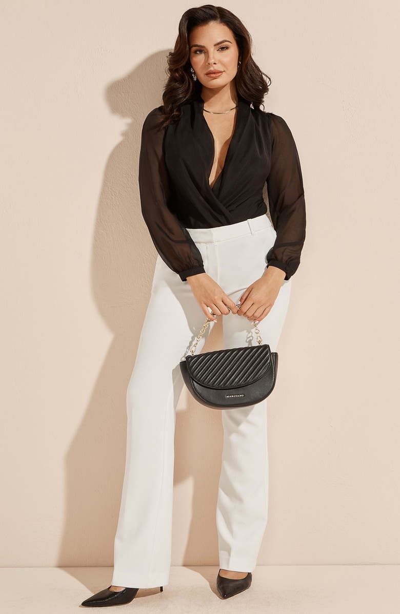 Marciano Daria Suplice Silk Bodysuit, Alternate, color, 