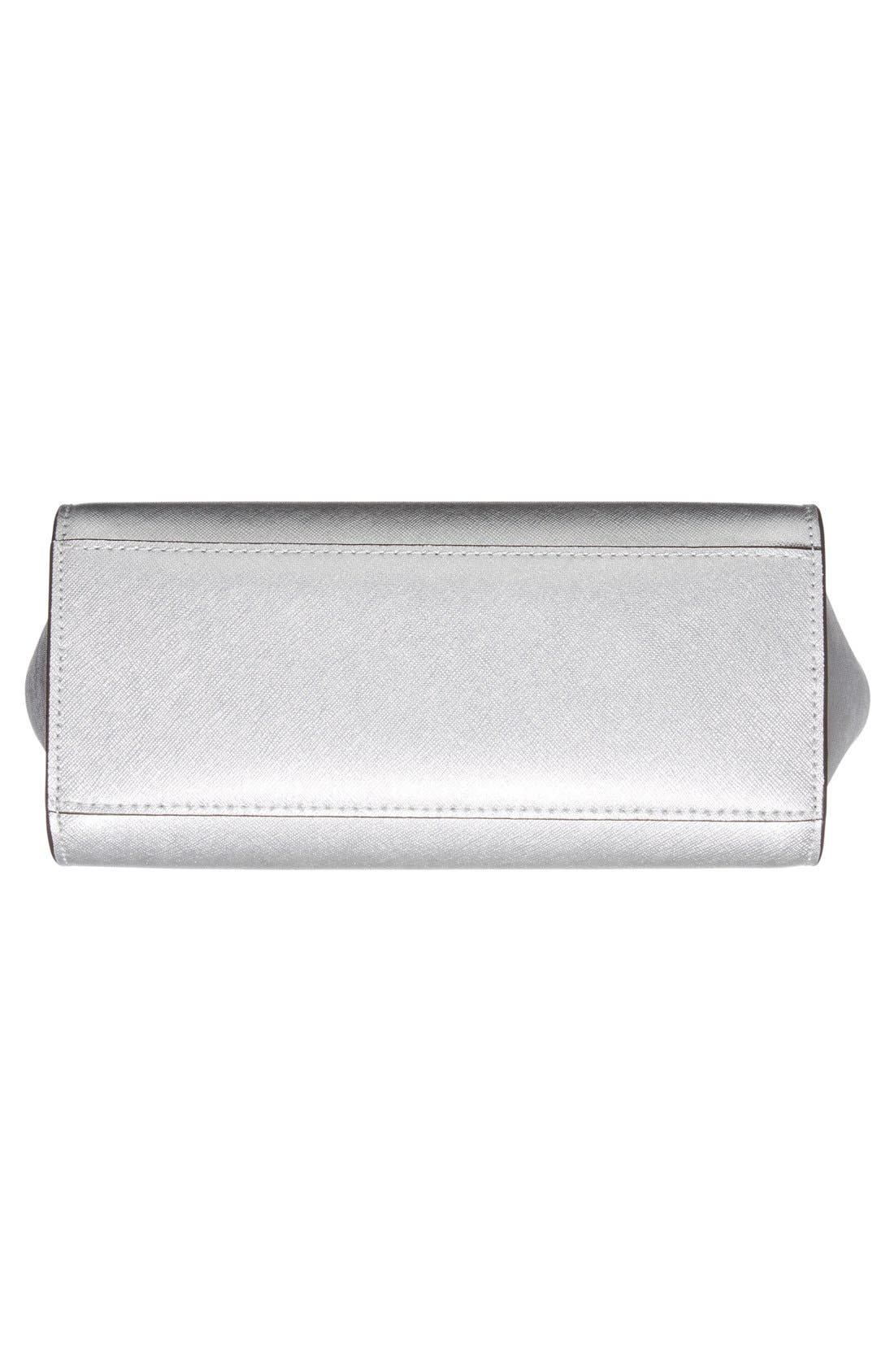 'Medium Selma' Metallic Leather Crossbody Bag, Alternate, color, SILVER/ SILVER