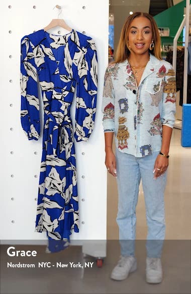 Veronica Beard Mclean Floral Silk Long Sleeve Maxi Dress (Women ...