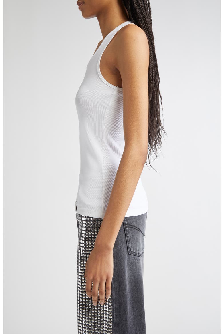 Slippery When Wet Flocked Rib Tank, Alternate, color, PURE WHITE