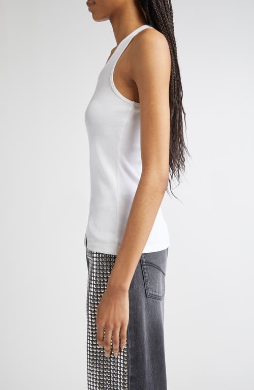 Stella Mccartney Slippery When Wet Flocked Rib Tank In White
